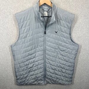 Callaway Vest Mens XL Gray Quilted Full Zip Golf Puffer EUC
